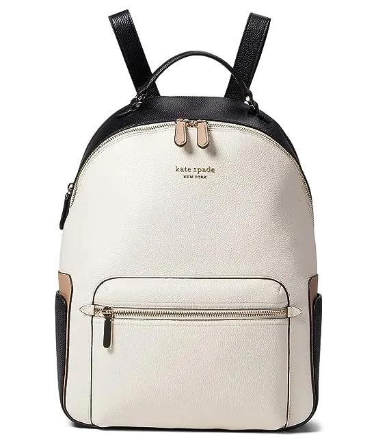 Hudson Color-Blocked Pebbled Leather Large Backpack