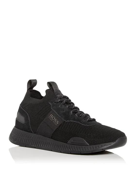 Hugo Boss Men's Titanium Knit Low Top Sneakers