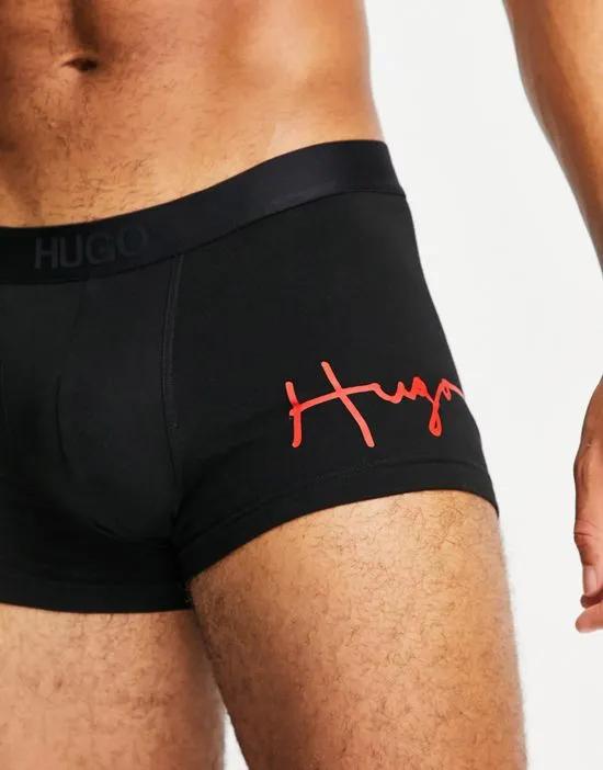 HUGO script logo trunks in black