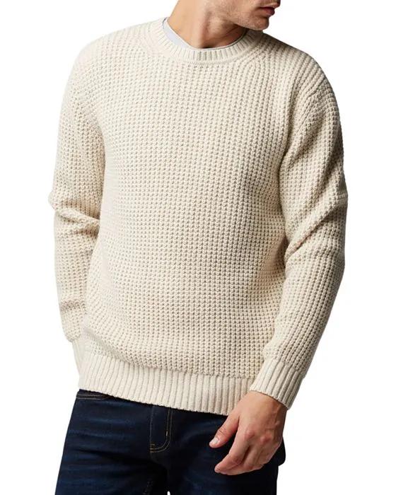 Huntly West Waffle Knit Regular Fit Crewneck Sweater 