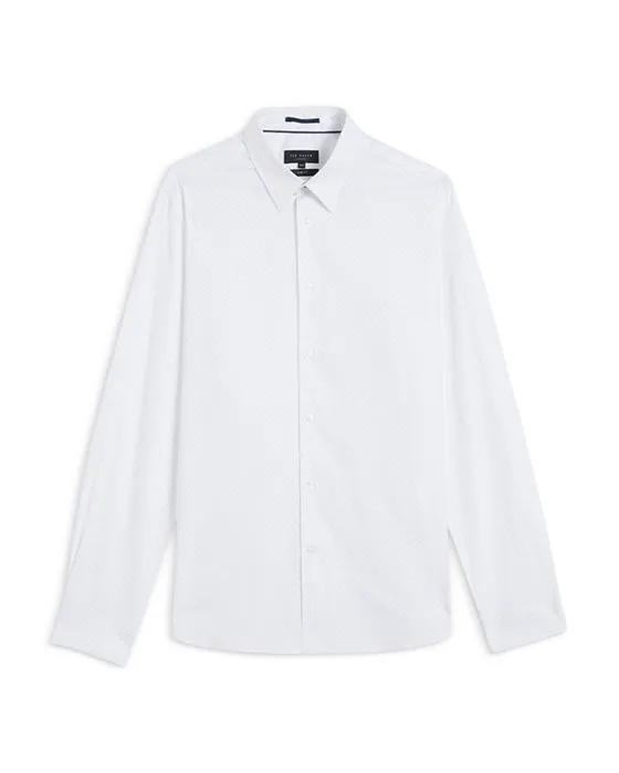 Hysopss Slim Fit Micro Dot Shirt