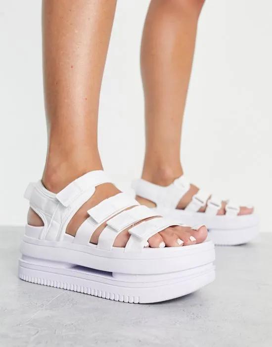 Icon Classic platform sandals in white
