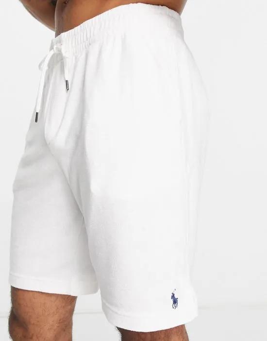 icon logo spa terry sweat shorts in white - part of a set