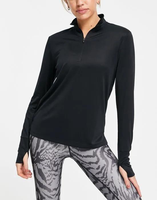 icon long sleeve top with 1/4 zip