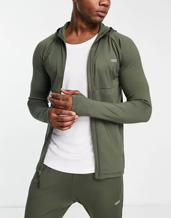 icon muscle fit training hoodie with quick dry