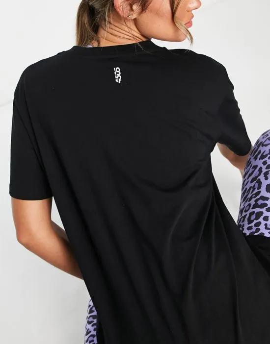 icon oversized cotton T-shirt in black