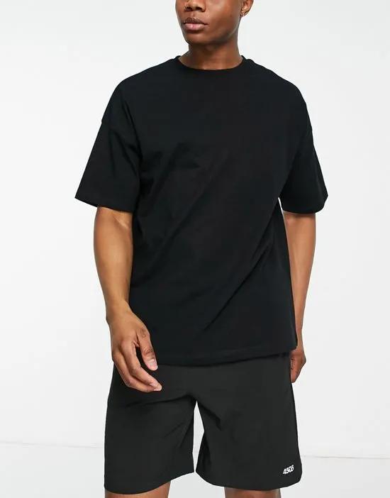 icon oversized training t-shirt in black