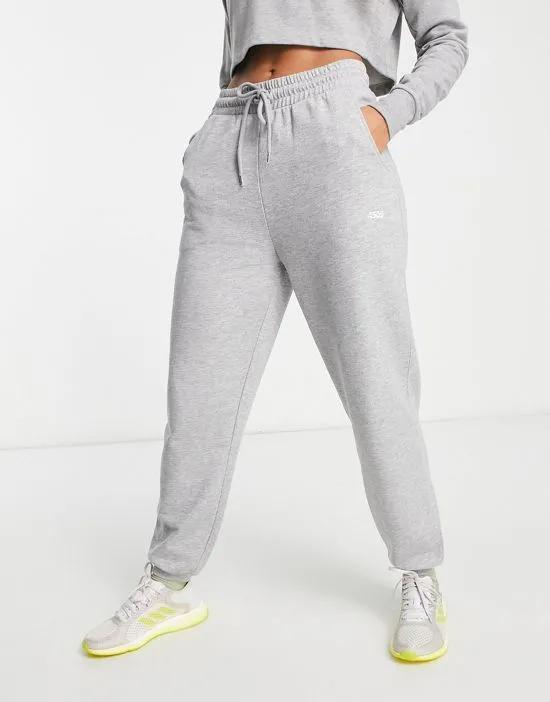 icon slim training sweatpants in loopback in gray - part of a set