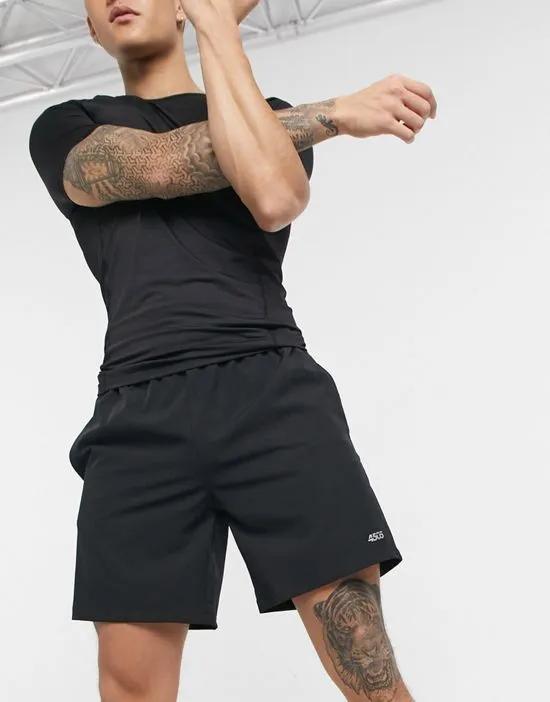 icon training shorts with quick dry in black