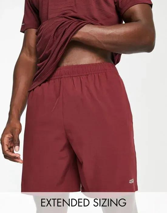 icon training shorts with quick dry in burgundy