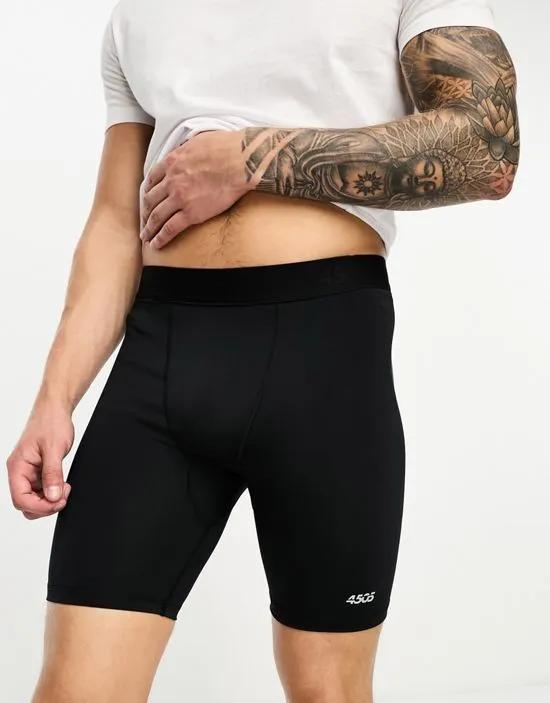 icon training tights in short length with quick dry in black