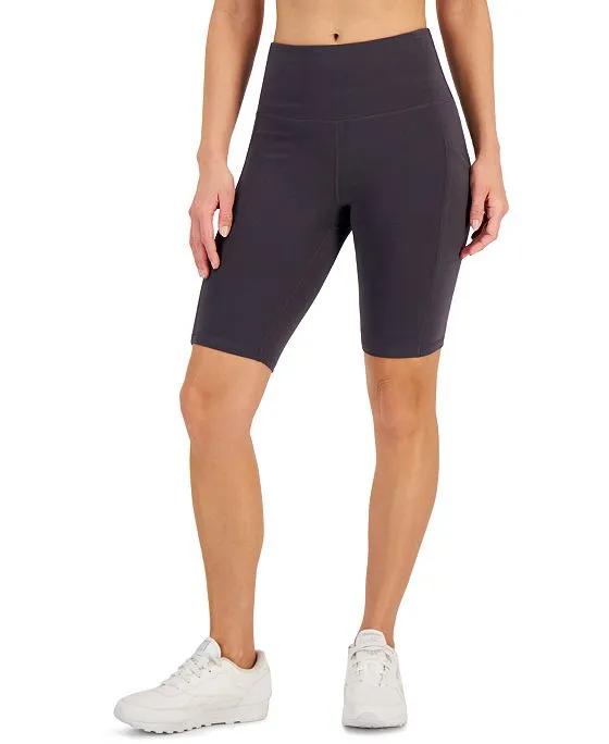 ID Ideology Womens 10" Compression Bike Shorts, Regular & Petite, Created for Macy's