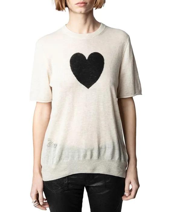 Ida Cashmere Heart Intarsia Sweater