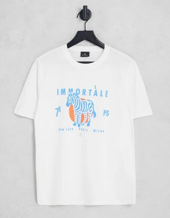 Immortale zebra t-shirt in white