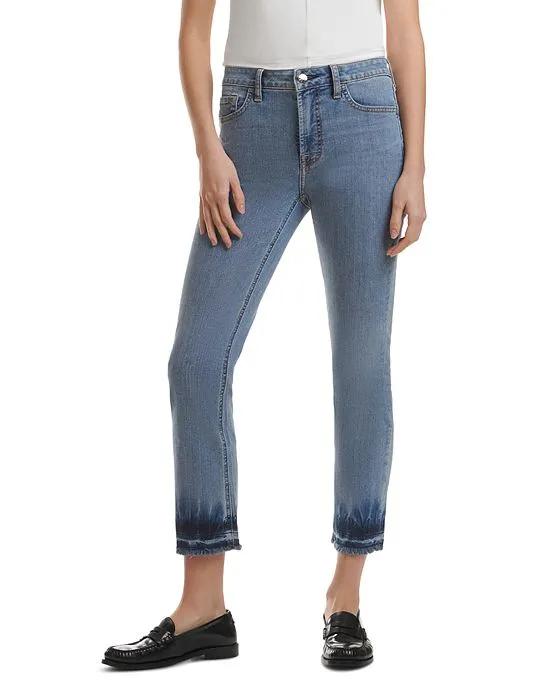 In Bloom High Rise Ankle Straight Leg Jeans in Danica Broken Twill