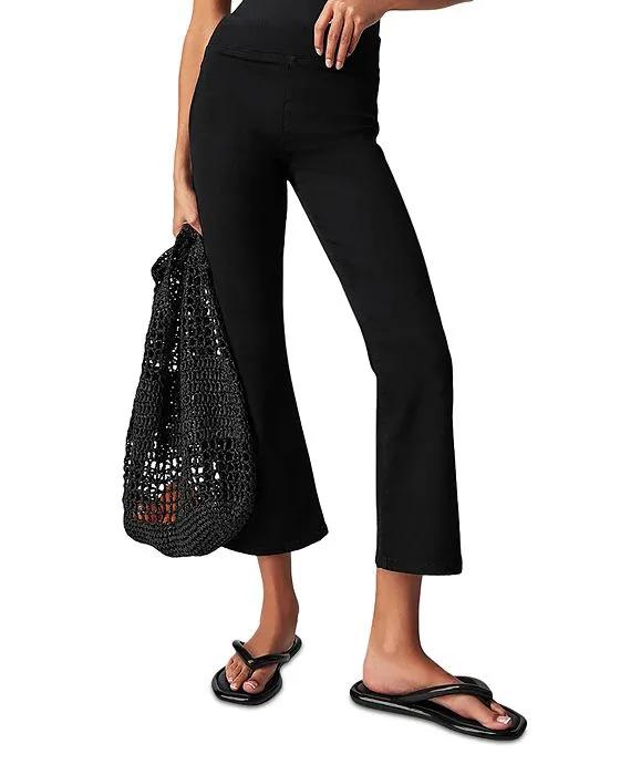 In My Feelings High Rise Ankle Flare Pull-On Jeans in Soft Black
