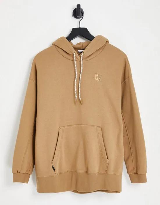 Infuse oversized hoodie in tan