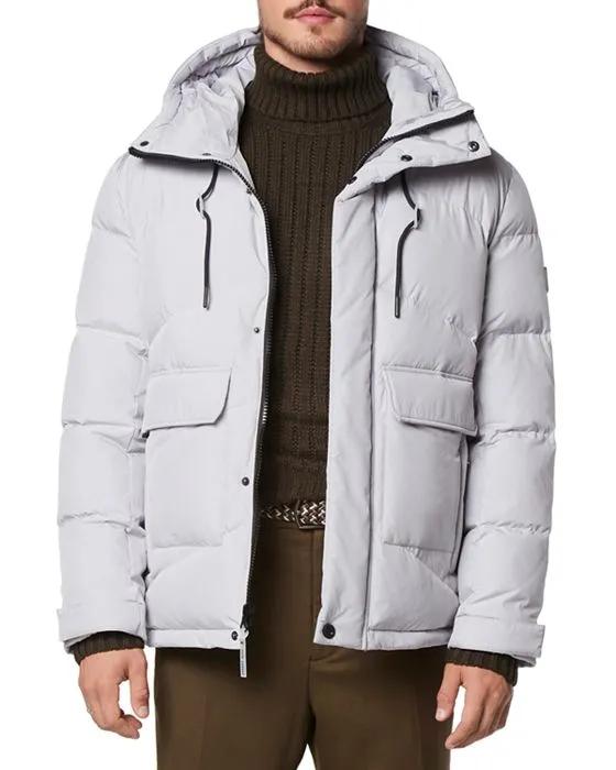Ingram Chevron Quilted Open Bottom Puffer with Snorkel Hood
