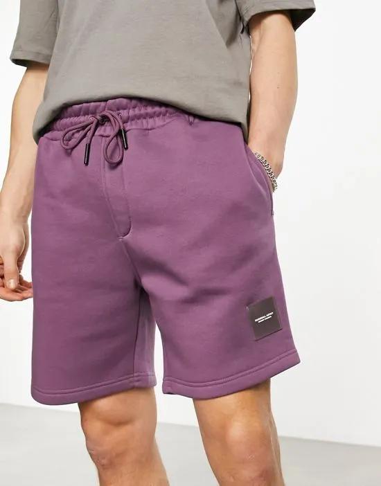 insignia sweat shorts in purple