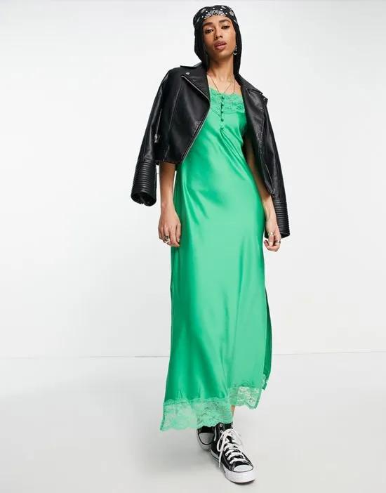 inspired cami midi dress in bright green
