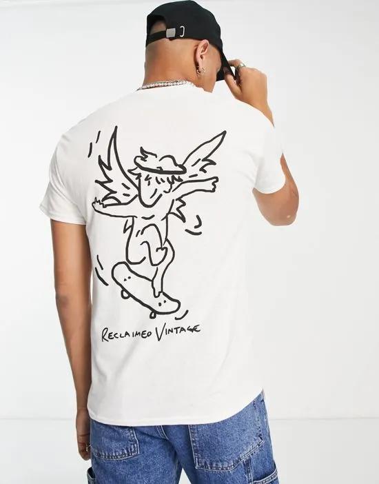 Inspired cherub skate T-shirt in white