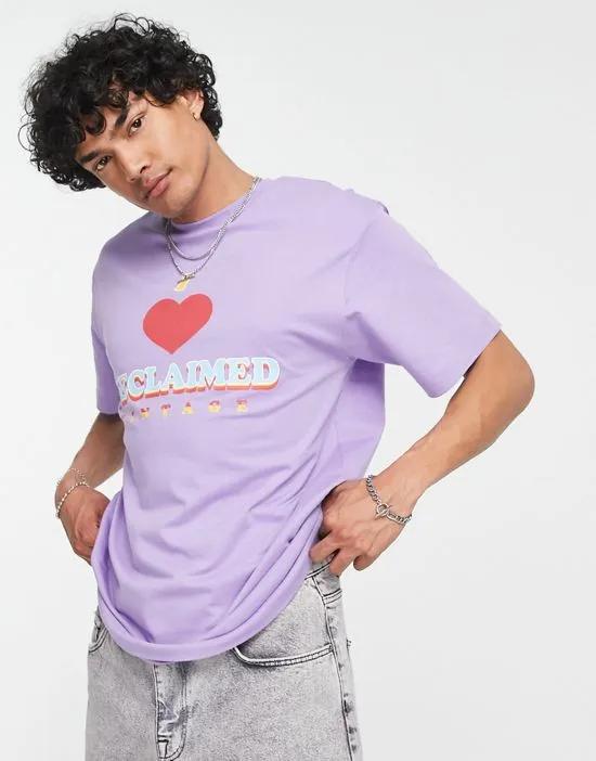 Inspired heart T-shirt in purple