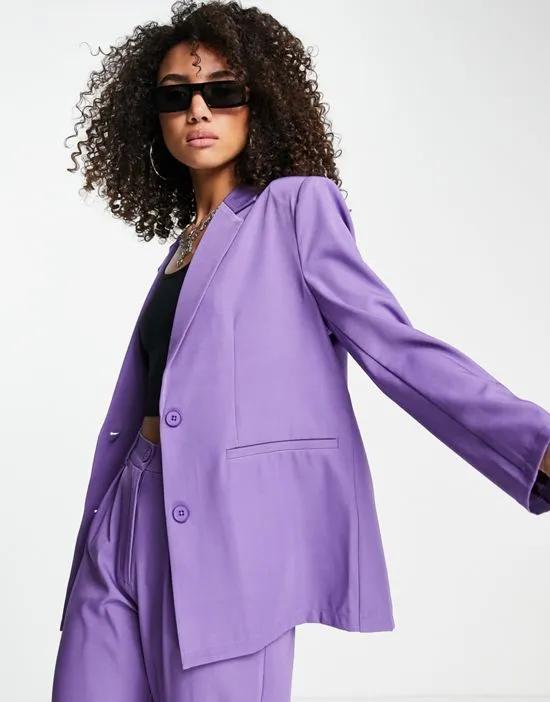 Inspired oversized blazer in purple