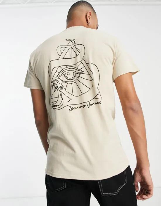 Inspired snake graphic t-shirt in ecru