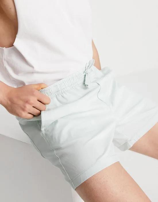 Intelligence chino short with drawstring in pastel blue