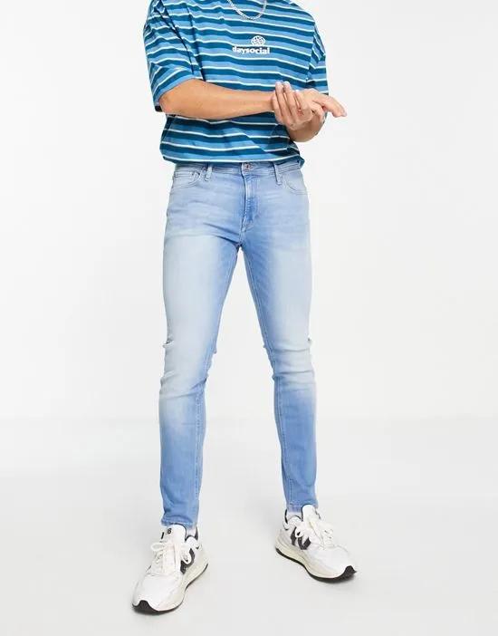 Intelligence Liam skinny fit stretch jeans in light blue