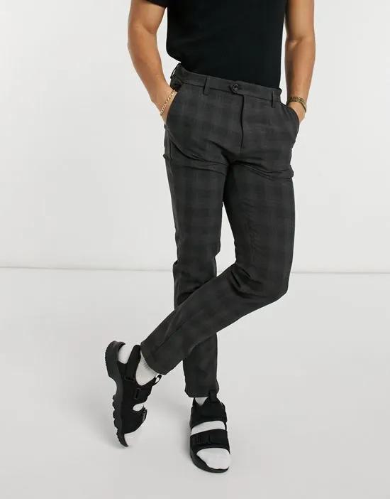 Intelligence smart check pants in gray