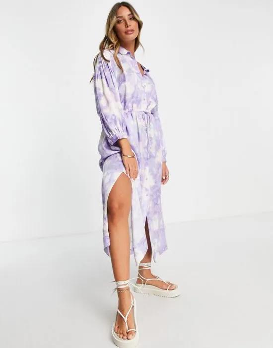 InWear graphic print floaty shirt dress in lilac