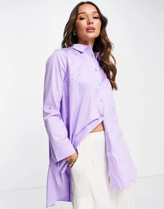 InWear Vex oversized cotton shirt in lilac