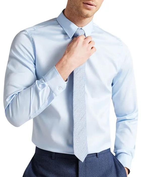 Islass Solid Slim Fit Button Down Dress Shirt