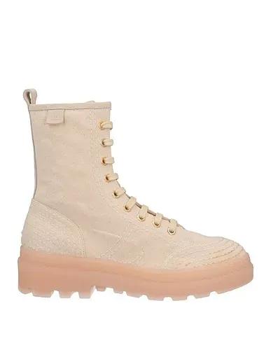 Ivory Canvas Ankle boot