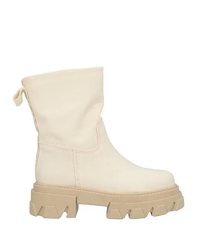 Ivory Canvas Ankle boot