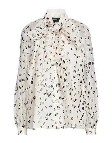 Ivory Chiffon Patterned shirts & blouses