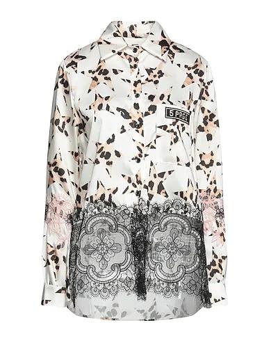 Ivory Cotton twill Lace shirts & blouses