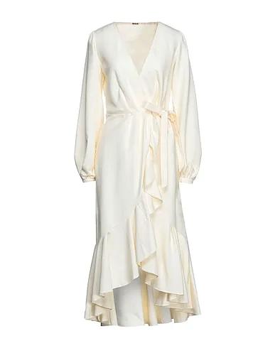 Ivory Cotton twill Midi dress