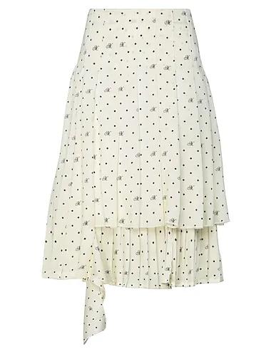 Ivory Cotton twill Midi skirt