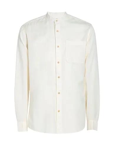 Ivory Cotton twill Solid color shirt