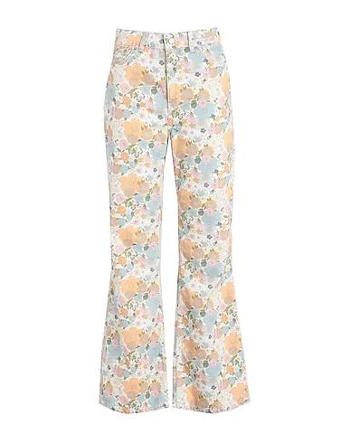 Ivory Denim pants Topshop retro floral pattern organic cotton 90s flare 