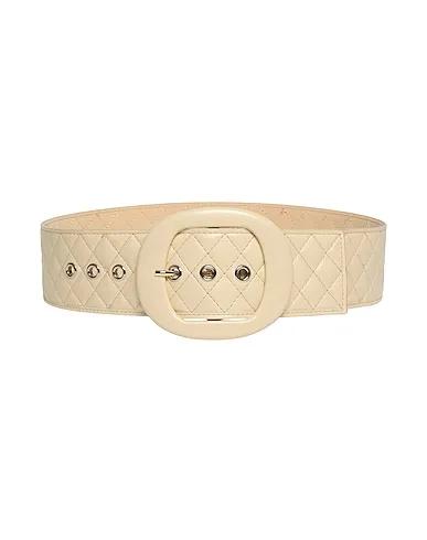 Ivory High-waist belt LEATHER QUILTED TONAL BUCKLE BELT
