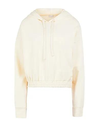 Ivory Hooded sweatshirt ORGANIC COTTON CROPPED HOODIE