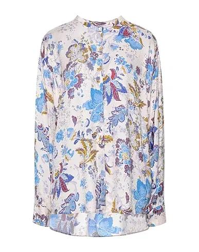 Ivory Jacquard Floral shirts & blouses