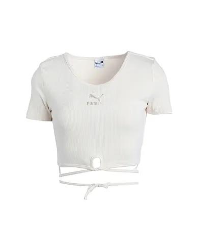 Ivory Jersey Crop top Classics Ribbed Tee
