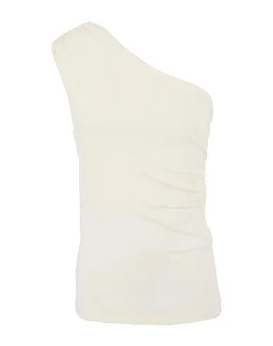Ivory Jersey One-shoulder top
