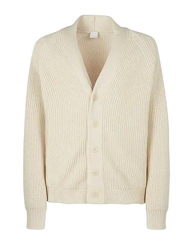 Ivory Knitted Cardigan COTTON-BLEND RIBBED CARDIGAN
