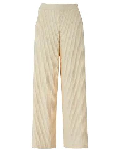 Ivory Knitted Casual pants PULL-ON RIBBED KNIT CULOTTES
