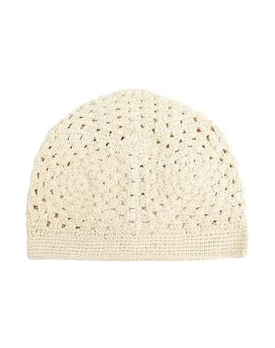 Ivory Knitted Hat ORGANIC COTTON CROCHET CLOCHE HAT
